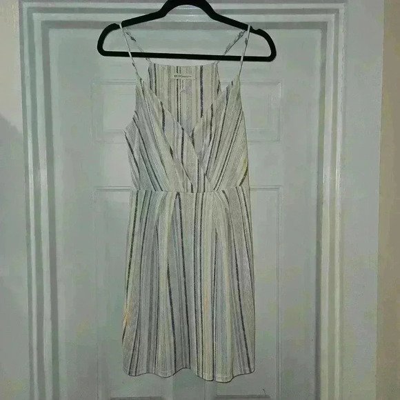 BCBGENERATION Womens Sleeveless Faux Wrap Striped Dress Pink Blue Size Small - Picture 2 of 9